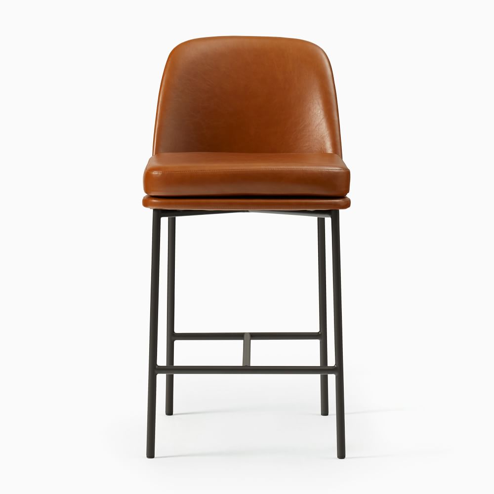 Jack Metal Frame Vegan Leather Bar & Counter Stools West Elm