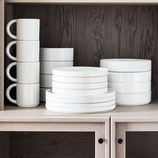 Straight-Sided Stoneware Dinnerware (Set of 20)