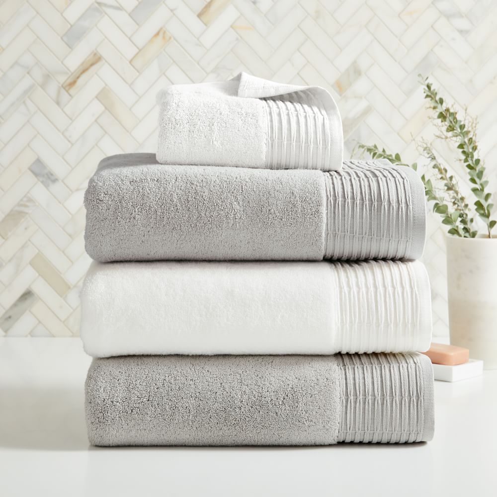 Organic Pleated Edge Hydrocotton QuickDrying Towels West Elm