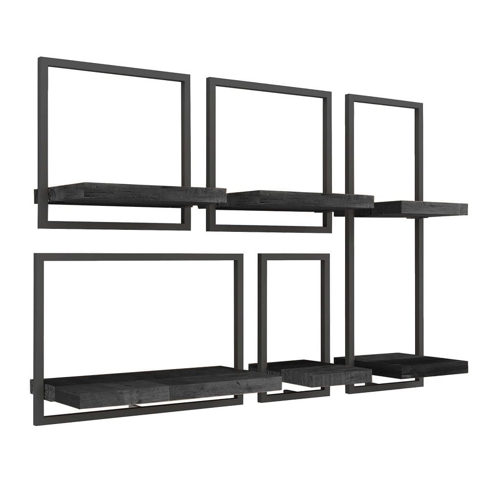 Wall Shelfmate Wood & Metal Wall Shelves Collection Oak/Black West Elm