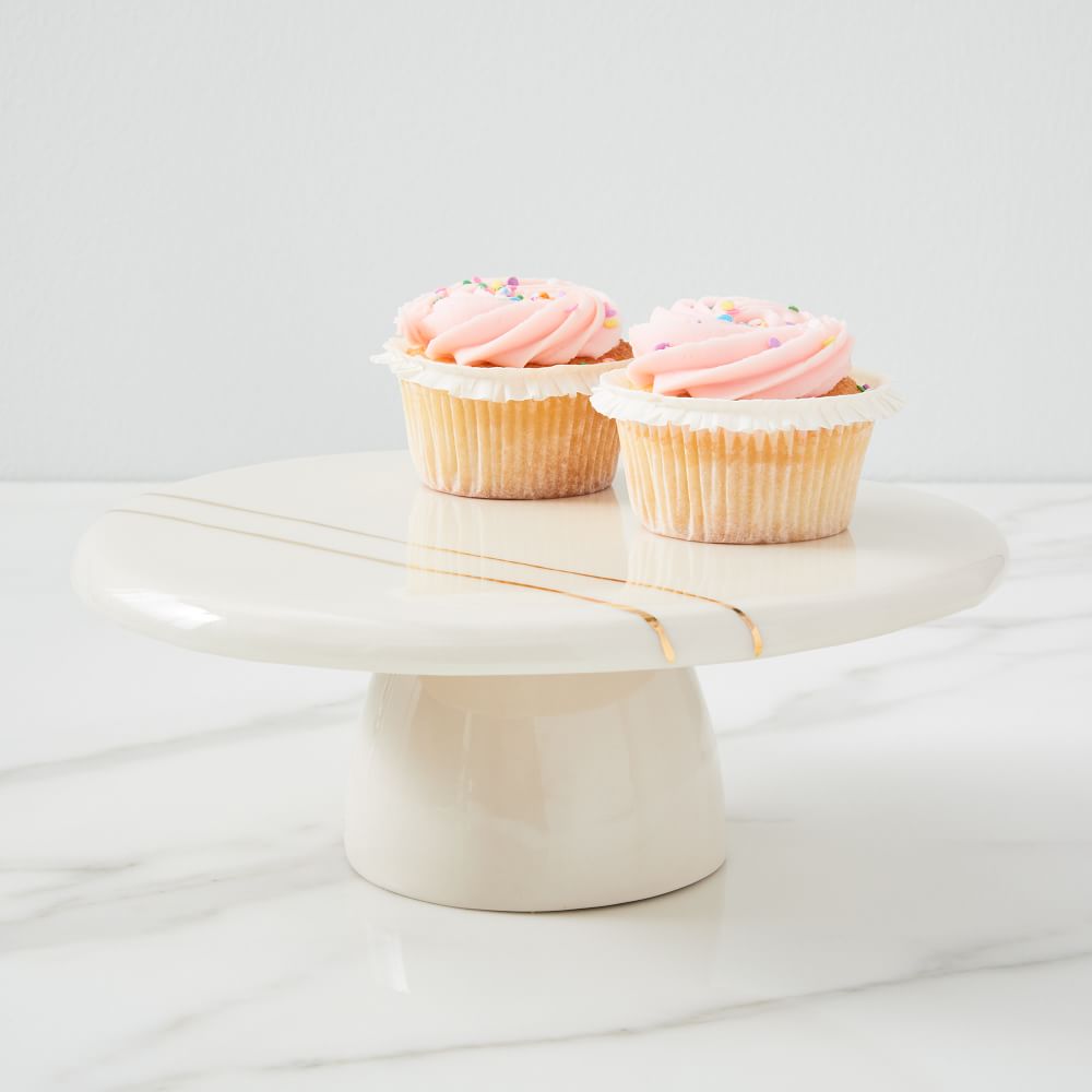 Studio Cake Stand White & Gold West Elm