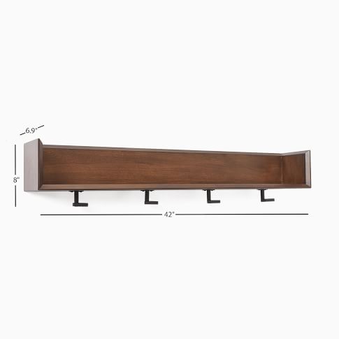 Nolan Wall Shelf with Hooks | West Elm