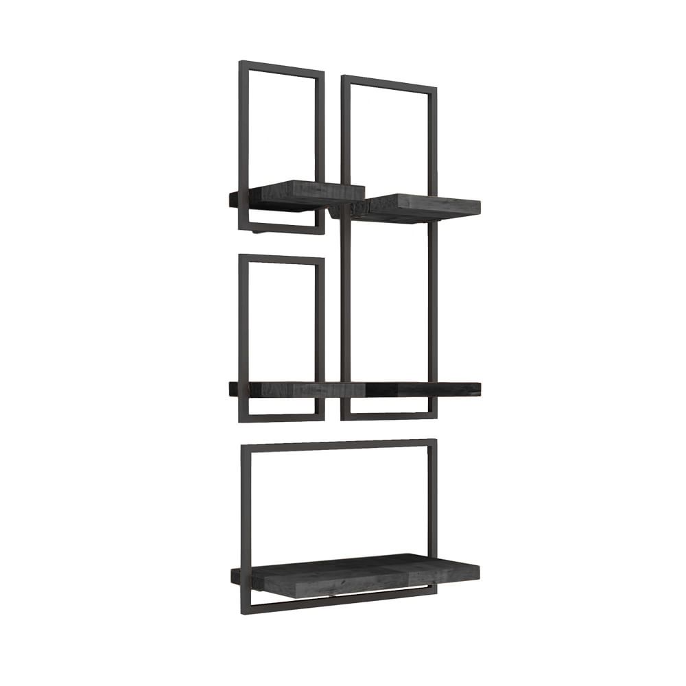 Wall Shelfmate Wood & Metal Wall Shelves Collection Oak/Black West Elm