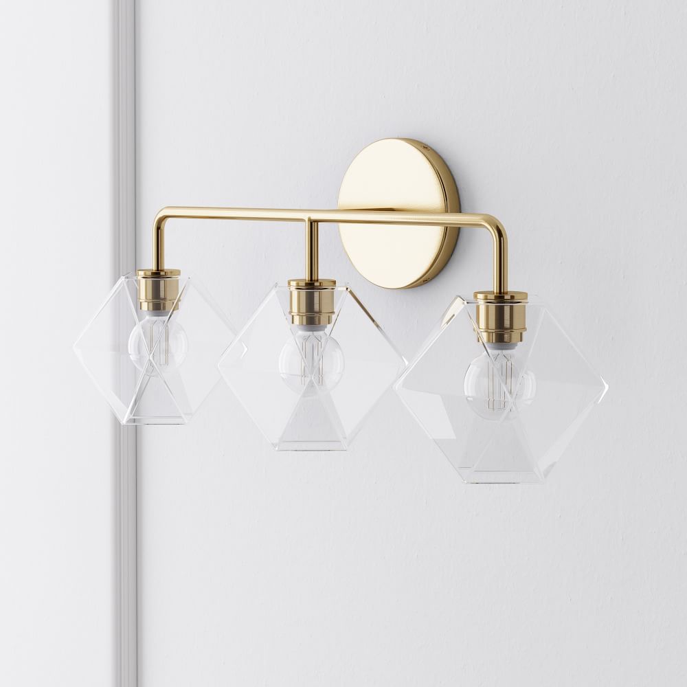 Sculptural 3-Light Faceted Sconce | West Elm