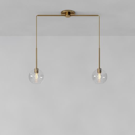 Sculptural 2-Light Globe Pendant