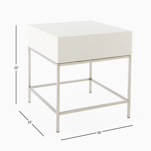 Lacquer Storage Side Table, Lacquer Side Table With Drawer