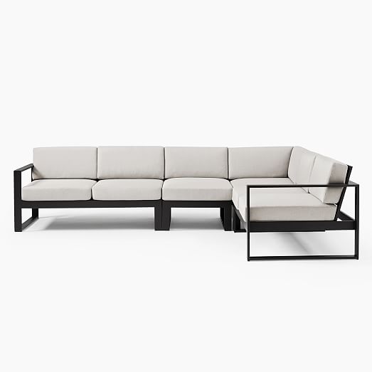 white aluminum outdoor sectional