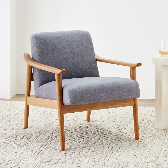 west elm grey armchair