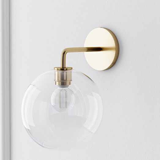 glass globe wall sconce