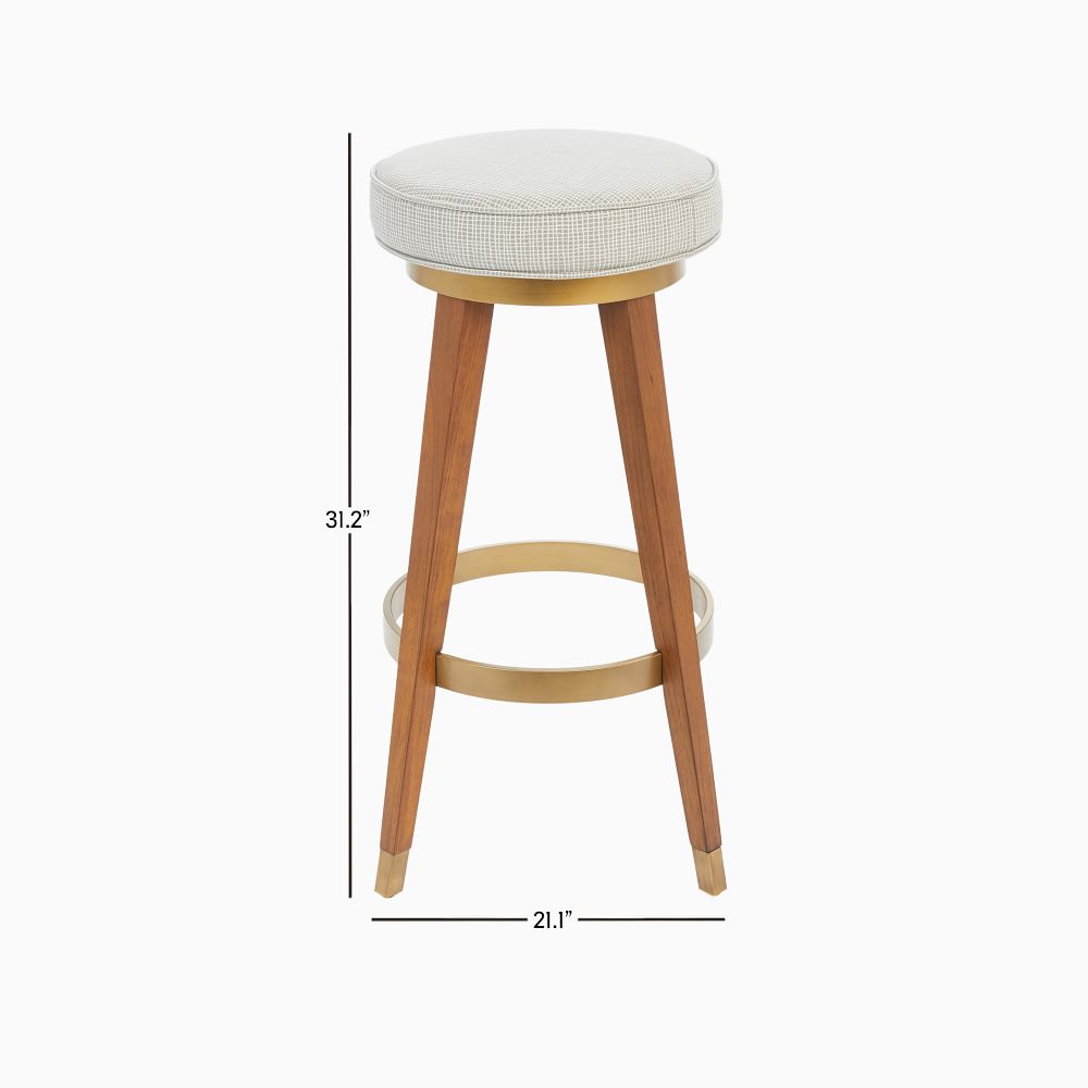 MidCentury Upholstered Backless Bar Stools West Elm