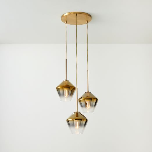 Sculptural Glass 3-Light Chandelier