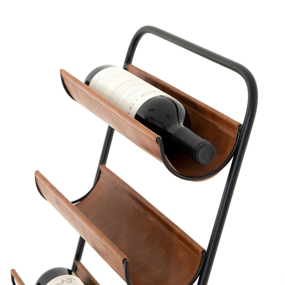 Iron & Leather Wine Rack West Elm