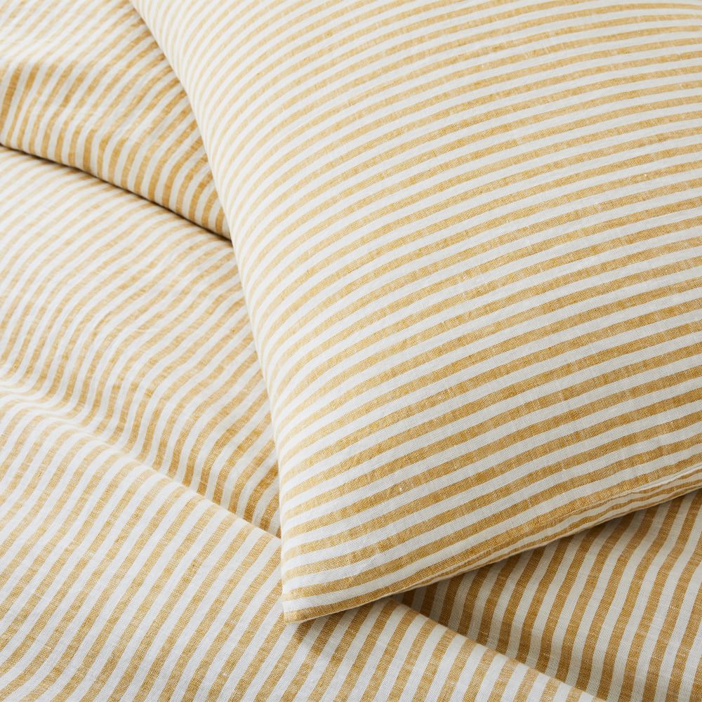 European Flax Linen Classic Stripe Duvet Cover & Shams West Elm
