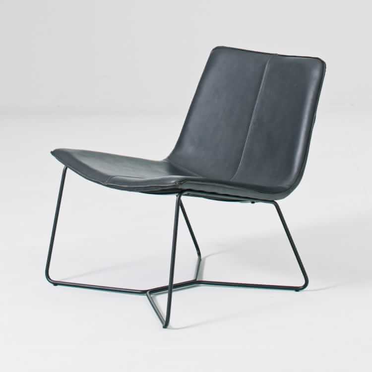 west elm leather slope chair