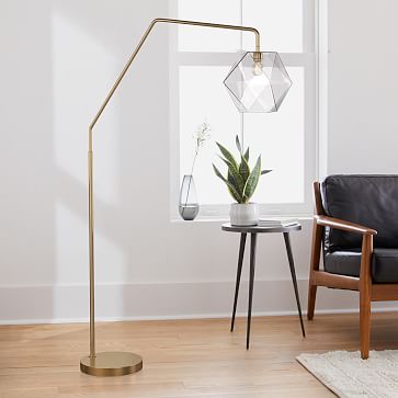 clear and gold floor lamp