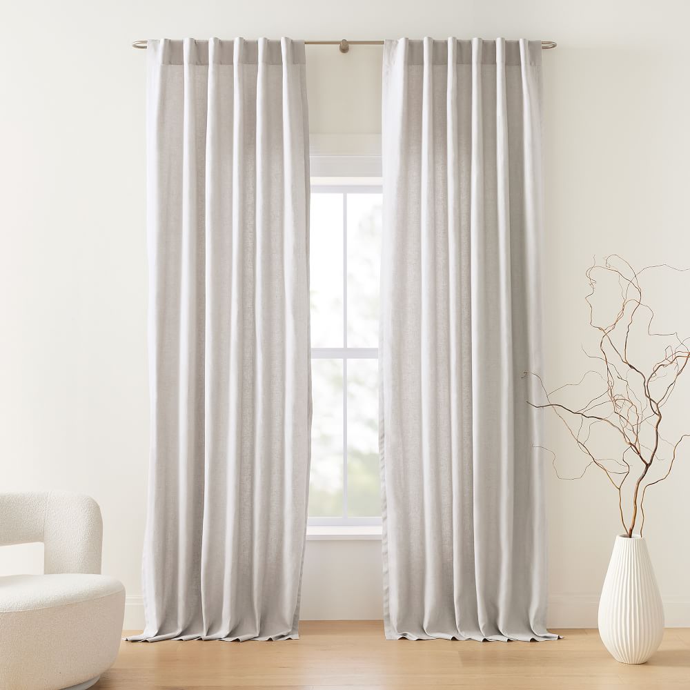 European Flax Linen Curtain Pearl Gray West Elm