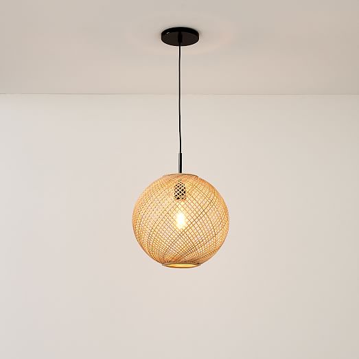 west elm wicker globe pendant