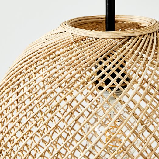 west elm wicker globe pendant