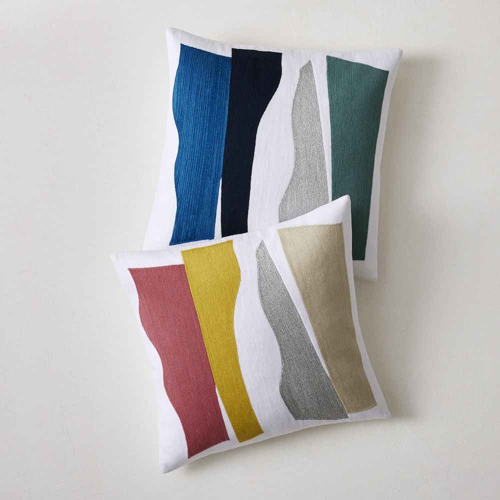 Crewel Wavy Cutouts Pillow Covers West Elm