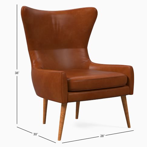 Erik Leather Wing Chair | West Elm