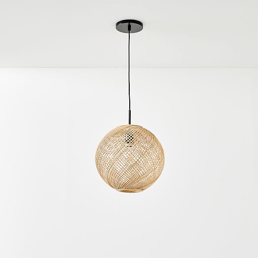 west elm wicker globe pendant