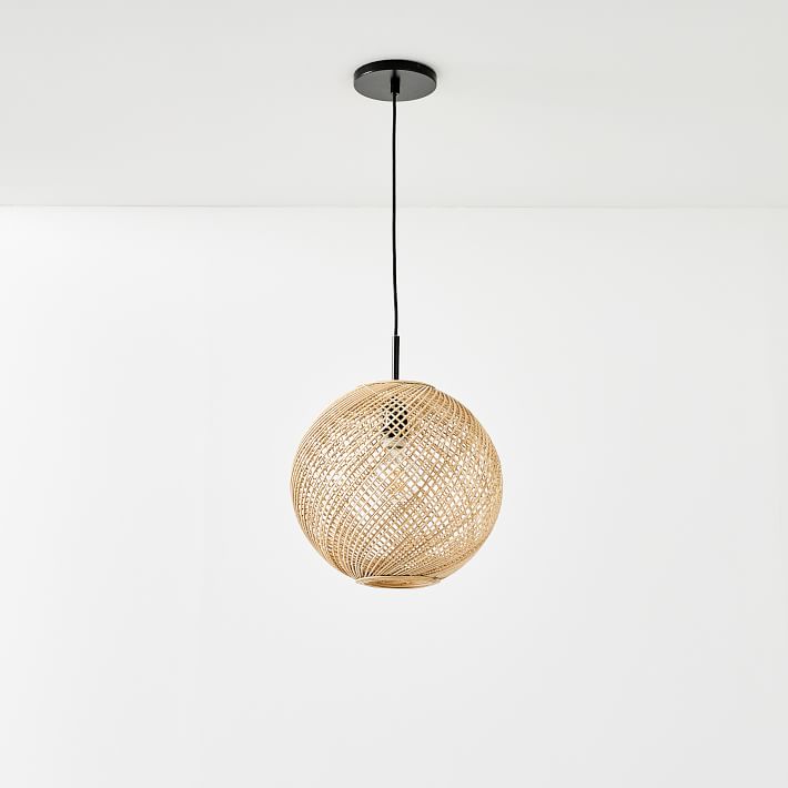 wicker globe pendant