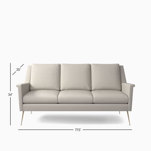 Carlo Mid-Century Sofa - Metal Legs (77.5