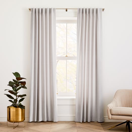 Cotton Velvet Curtain Slate West Elm