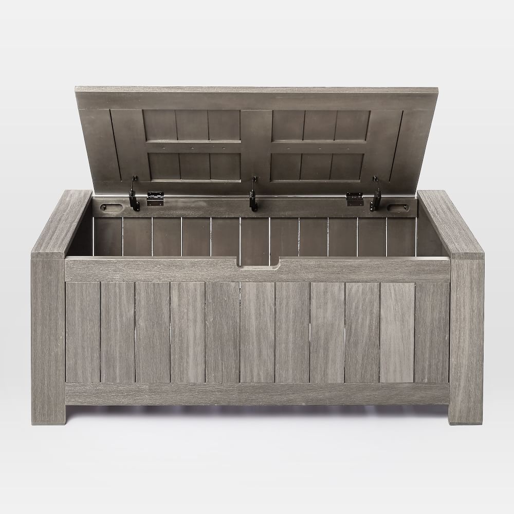 Portside Outdoor Storage Trunk Weathered Cafe West Elm