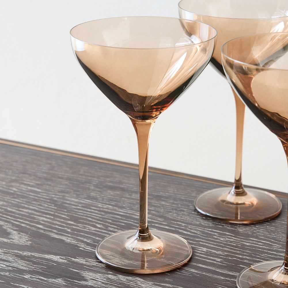 Estelle Colored Glass Martini Glass (Set of 6) West Elm