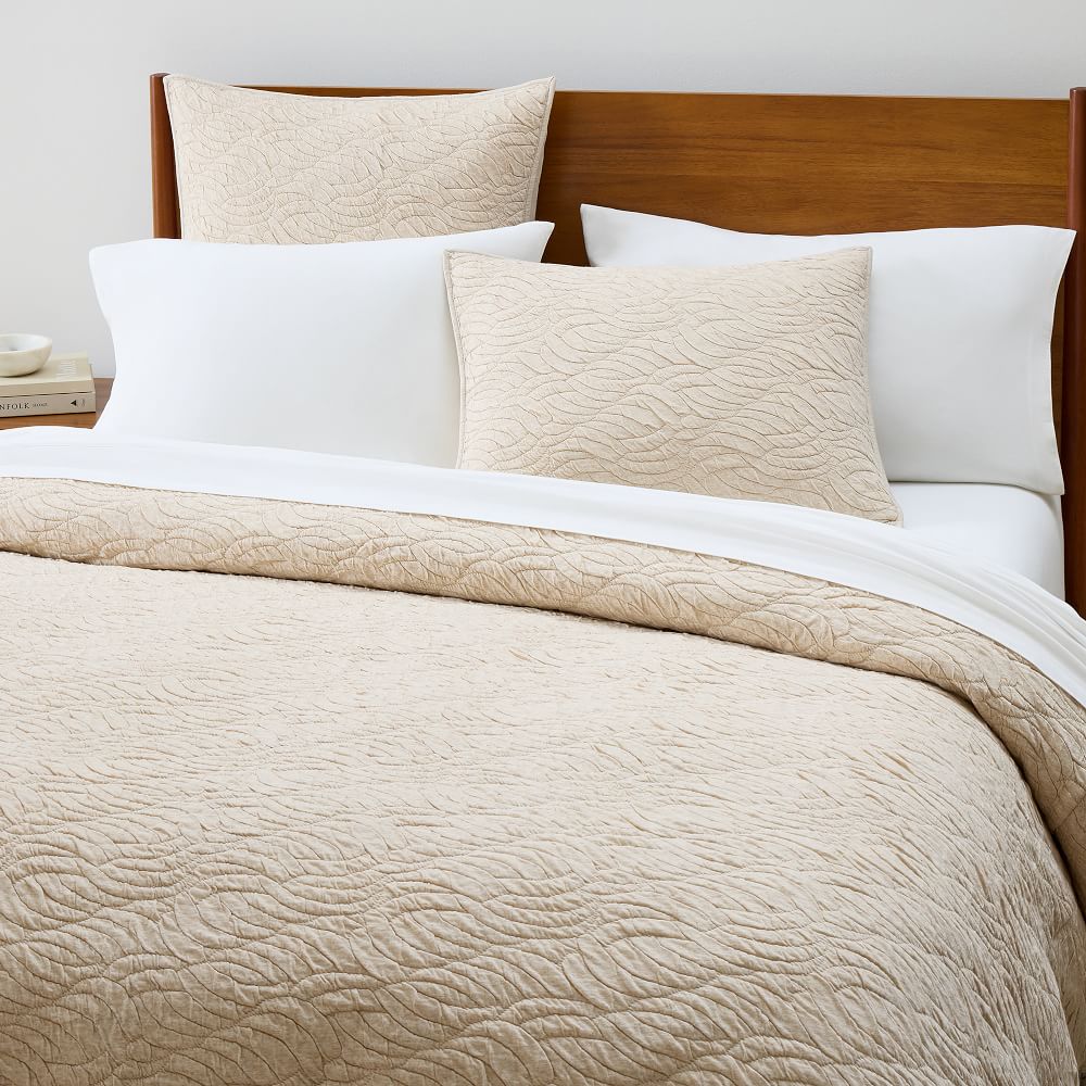 Cotton Cloud Jersey Wave Texture Duvet Cover & Shams West Elm