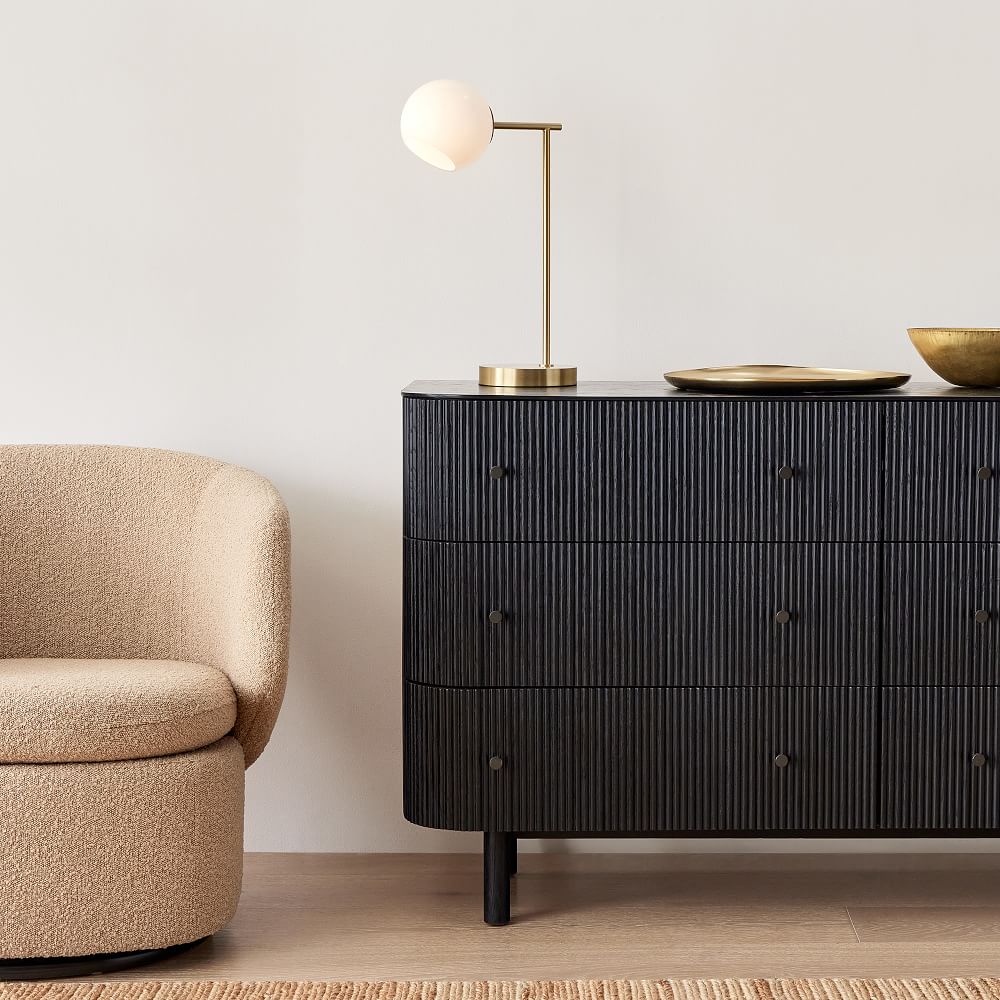 Staggered Glass USB Table Lamp (20") Milk West Elm