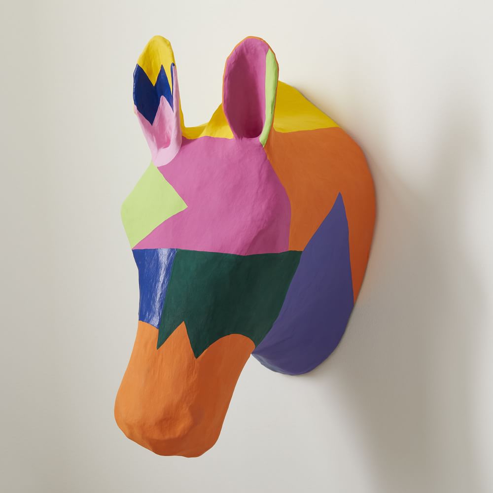 PapierMache Zebra Animal Head West Elm