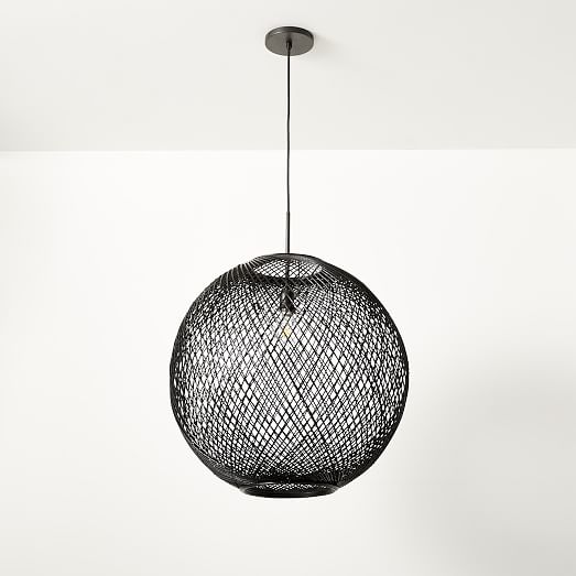 west elm wicker globe pendant