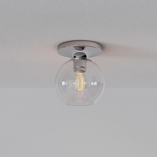 clear globe flush mount light