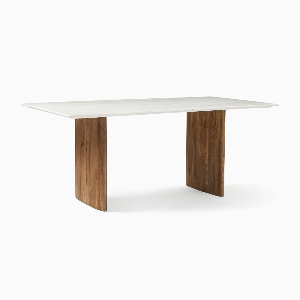 Anton Marble Dining Table (72") Wood Legs West Elm