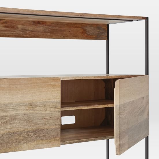 Industrial Open & Closed Storage Bookcase (48") West Elm