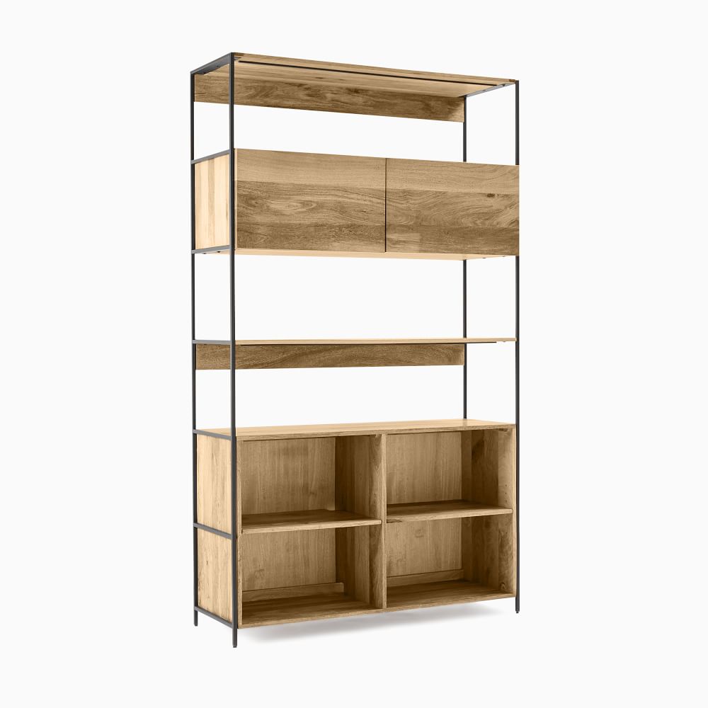 Industrial Open & Closed Storage Bookcase (48") West Elm