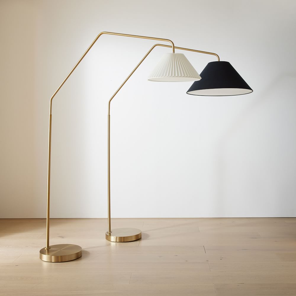 Sculptural Overarching Fabric Cone Floor Lamp (75") West Elm