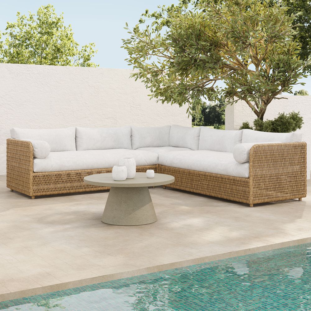 Coastal Outdoor 3Piece LShaped Sectional (99") West Elm