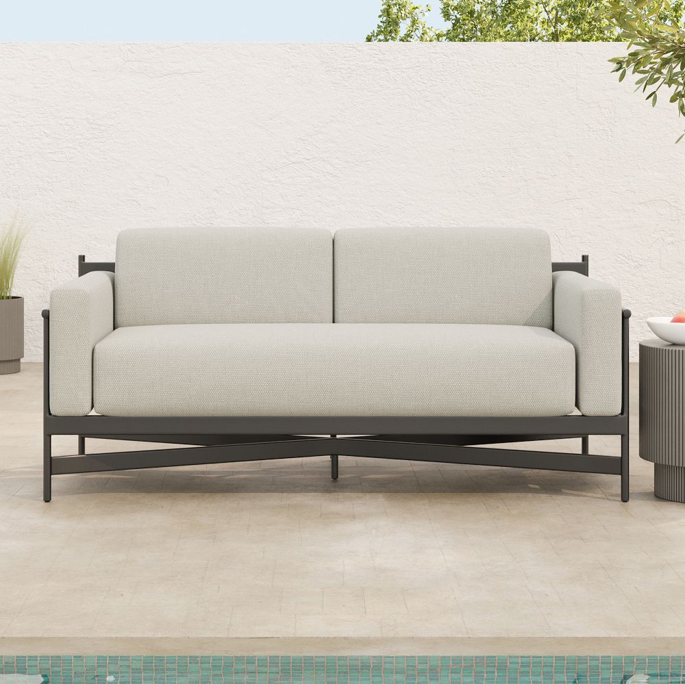Aluminum Frame with Strap Outdoor Sofa (69"99") West Elm