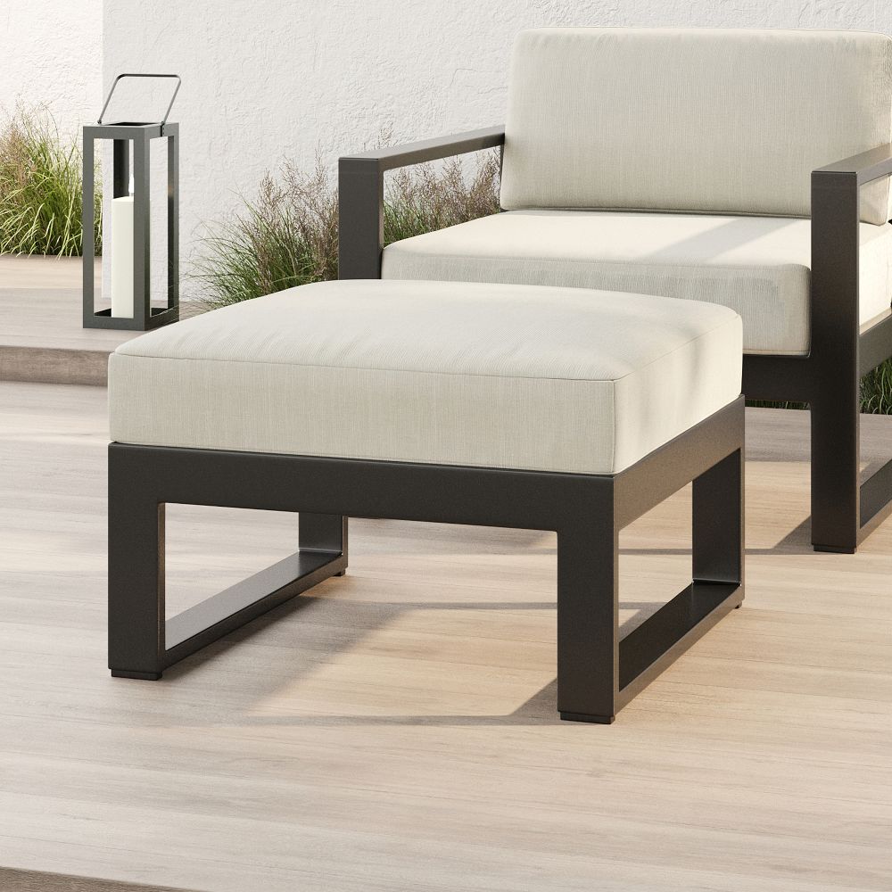 Portside Aluminum Outdoor Ottoman | West Elm