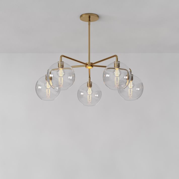 clear glass globe chandelier