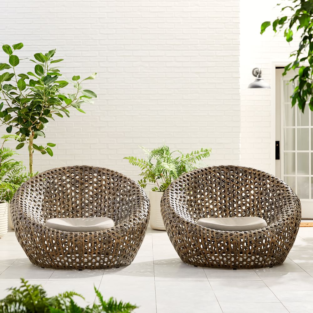 Montauk Outdoor Nest Chair Antique Palm West Elm