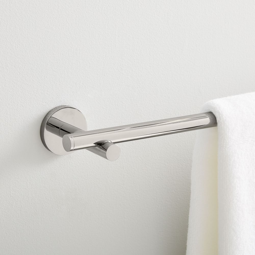 Modern Overhang Bath Hardware Polished Nickel, Bathroom Hardware