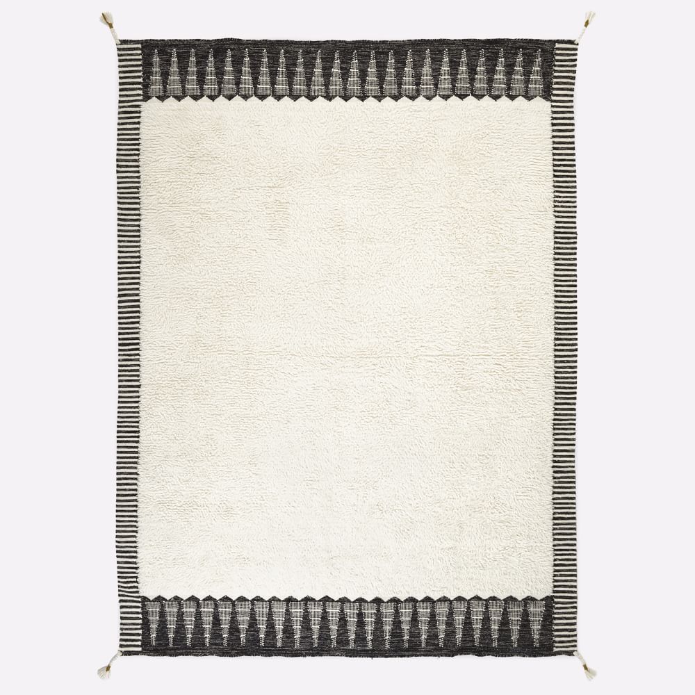 Ikat Border Shag Rug West Elm