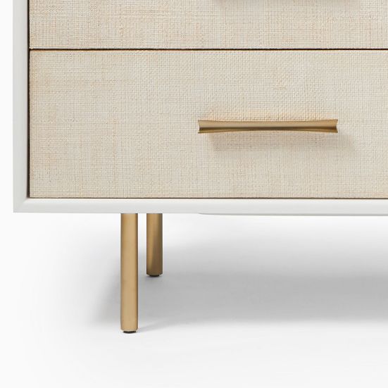 Margot (56.2") 6-Drawer Dresser, Whitewashed, Light Bronze, | West Elm