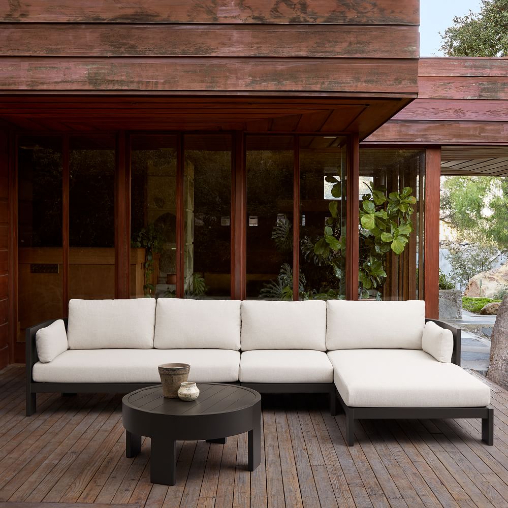 Caldera Aluminum Outdoor 3Piece Chaise Sectional (135") West Elm