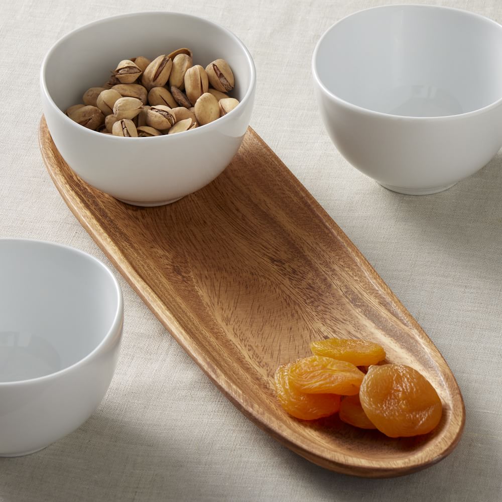 Organic Shaped Wood Serveware and Bowl Set West Elm
