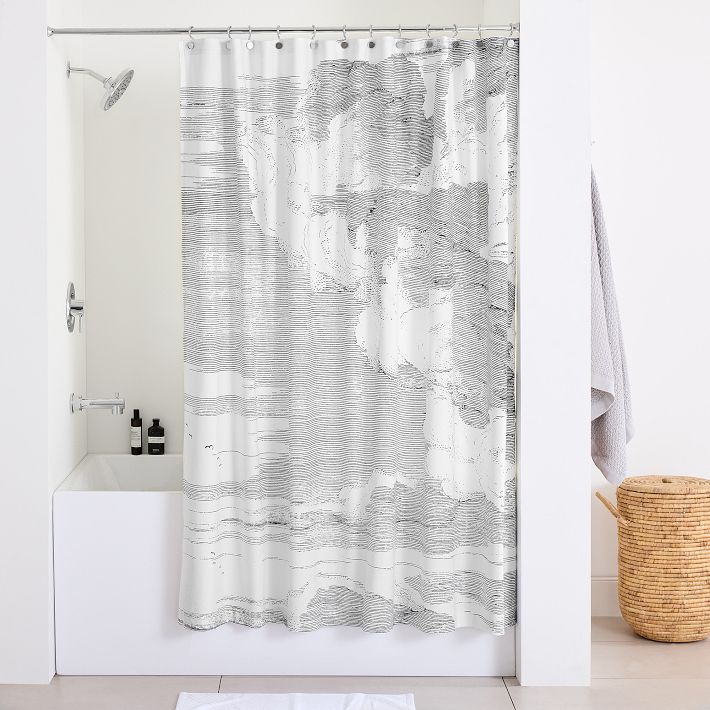 Etched Cloud Shower Curtain West Elm